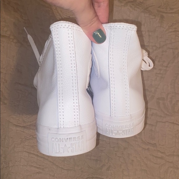 All White Leather Chucks (Converse)! - Picture 3 of 4